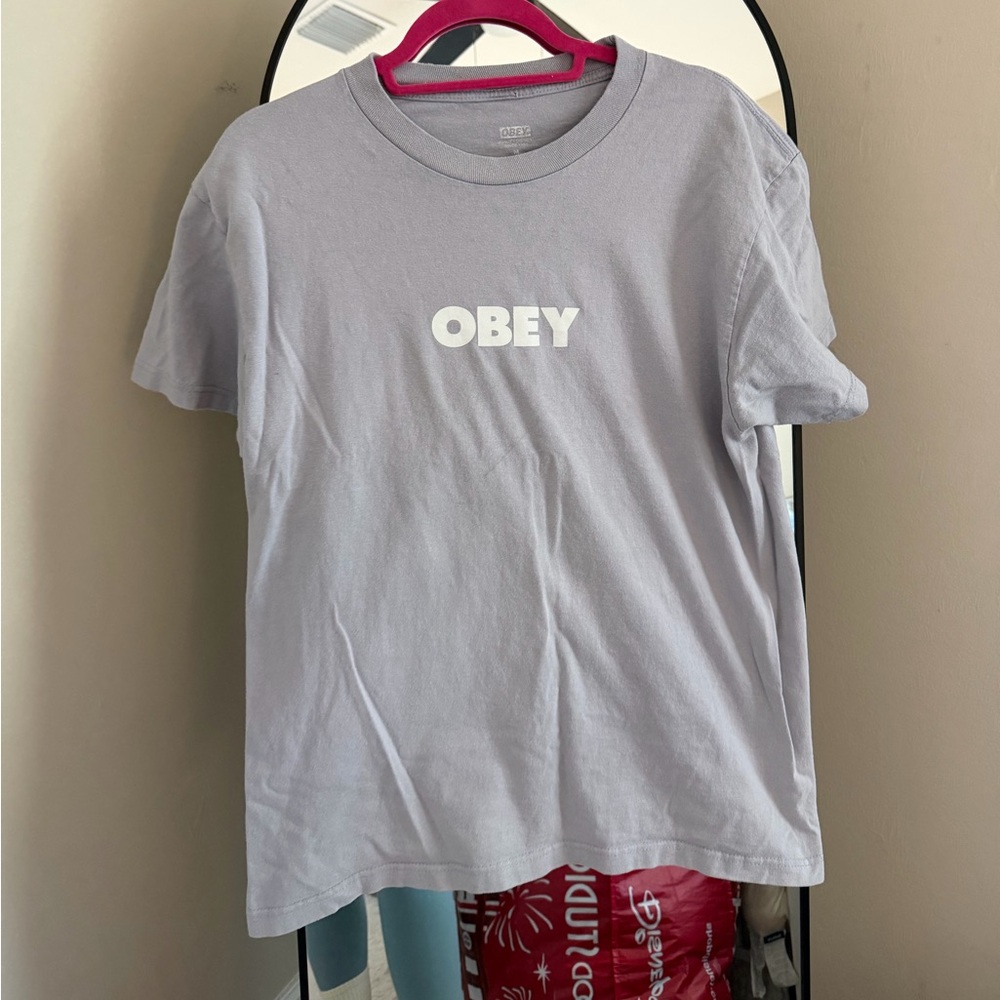 Obey Light Purple Crewneck Tee